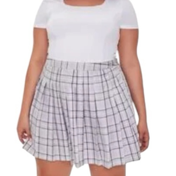 Forever 21 PLUS Plus Size Pleated Plaid Skirt I Size: 1X - Picture 1 of 8